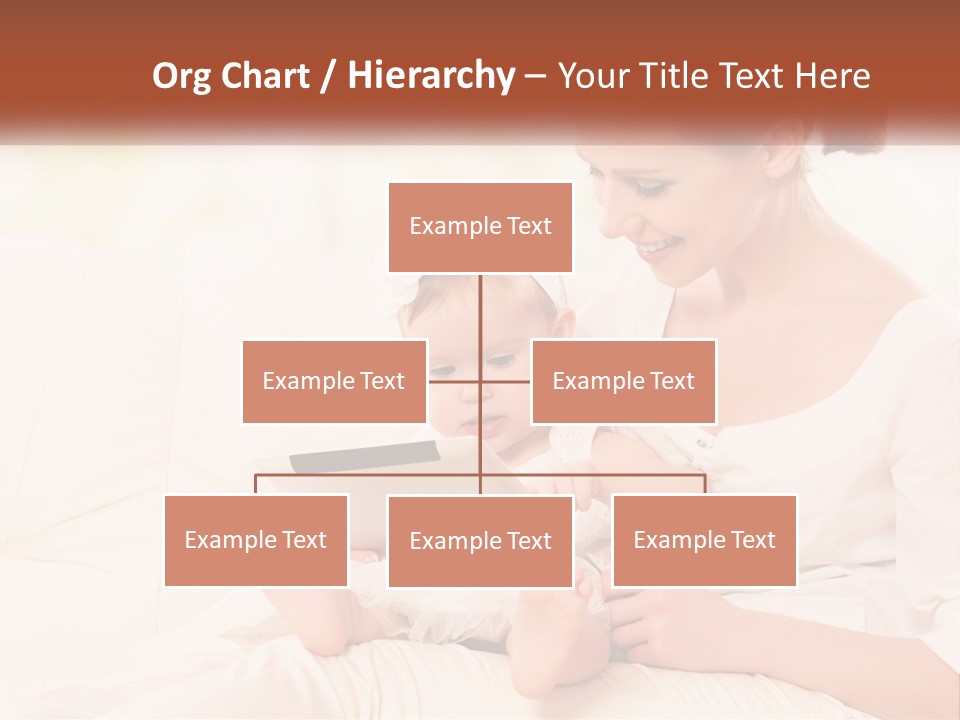 A Woman Holding A Baby While Looking At A Tablet PowerPoint Template