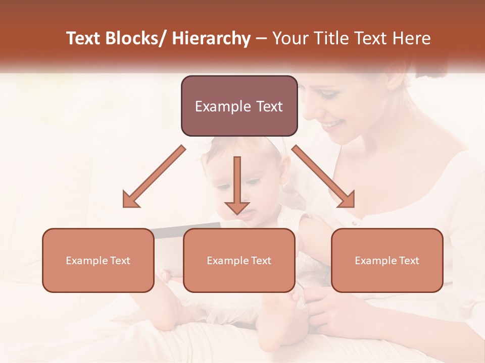 A Woman Holding A Baby While Looking At A Tablet PowerPoint Template