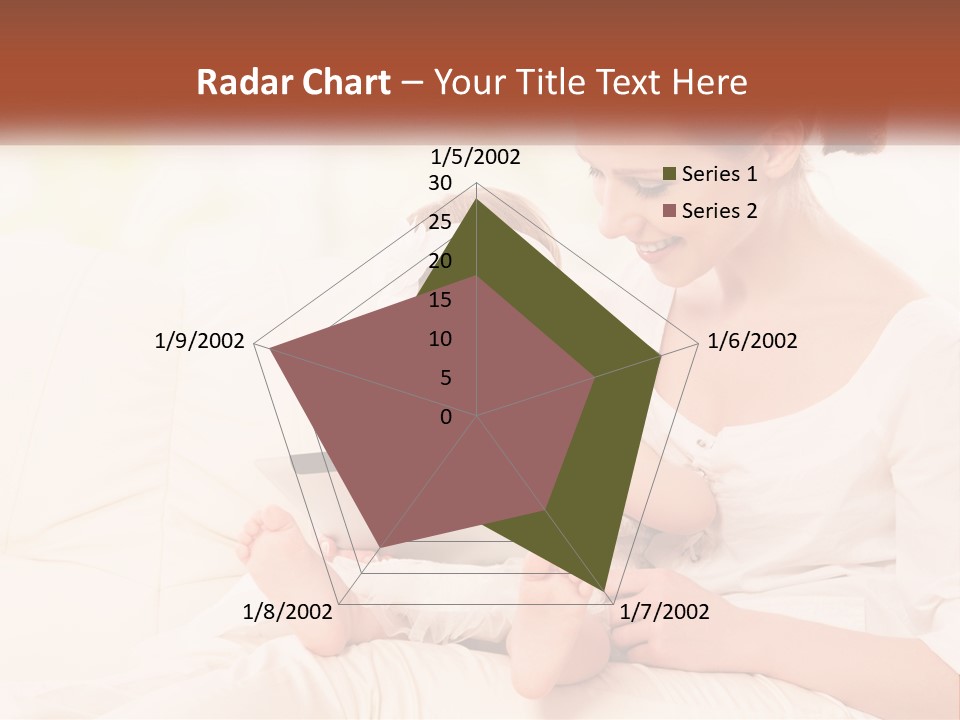A Woman Holding A Baby While Looking At A Tablet PowerPoint Template