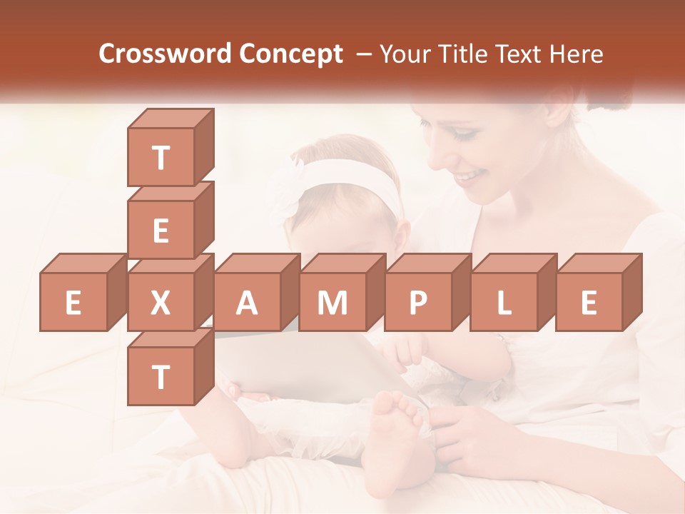 A Woman Holding A Baby While Looking At A Tablet PowerPoint Template