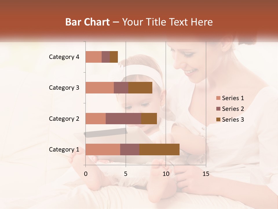A Woman Holding A Baby While Looking At A Tablet PowerPoint Template