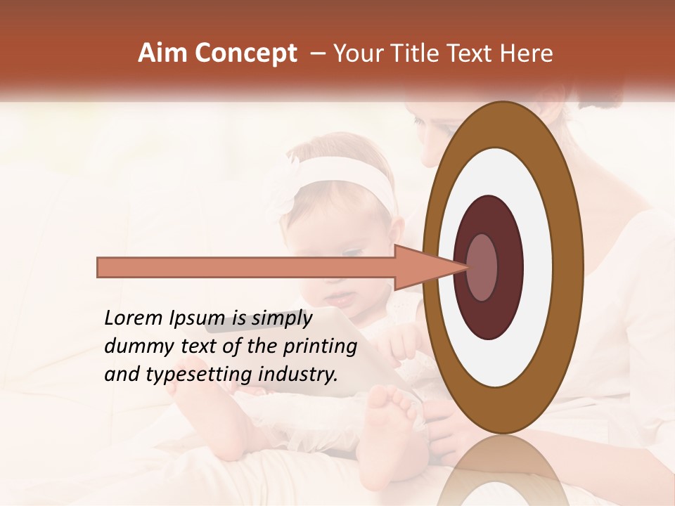 A Woman Holding A Baby While Looking At A Tablet PowerPoint Template