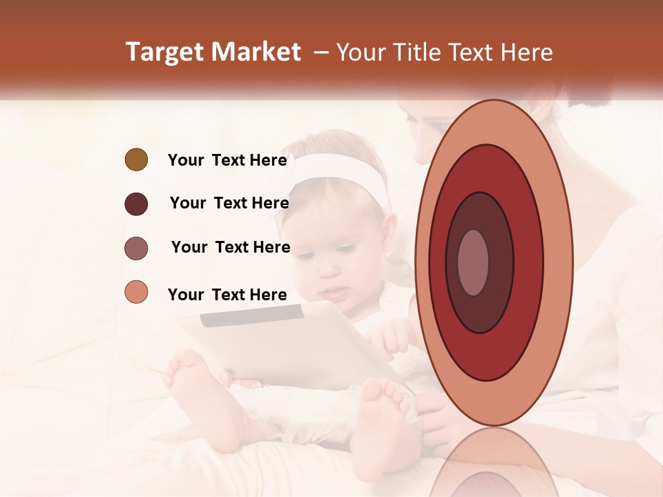 A Woman Holding A Baby While Looking At A Tablet PowerPoint Template