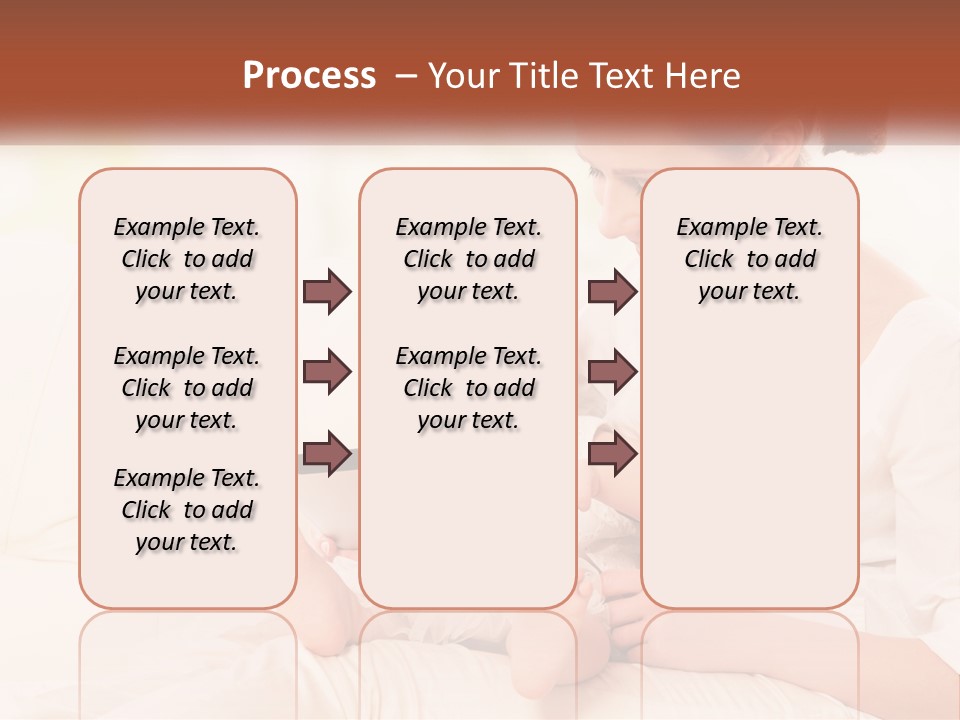 A Woman Holding A Baby While Looking At A Tablet PowerPoint Template