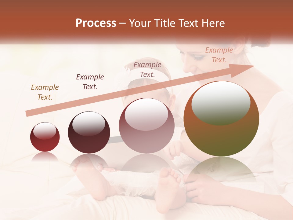 A Woman Holding A Baby While Looking At A Tablet PowerPoint Template