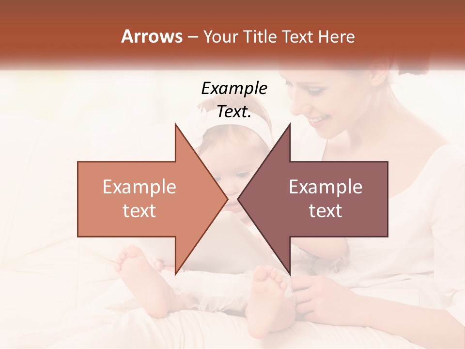 A Woman Holding A Baby While Looking At A Tablet PowerPoint Template