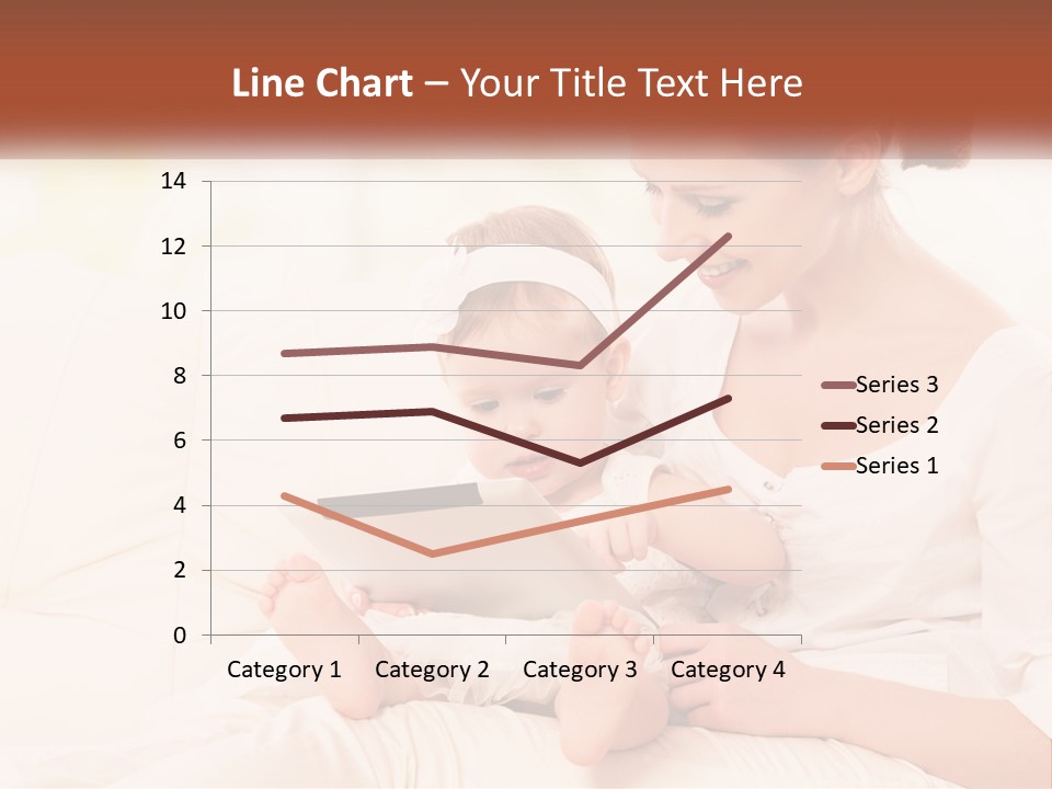 A Woman Holding A Baby While Looking At A Tablet PowerPoint Template