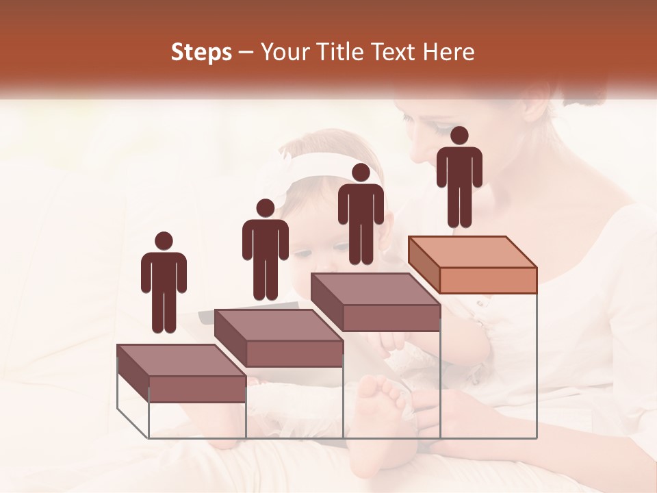 A Woman Holding A Baby While Looking At A Tablet PowerPoint Template