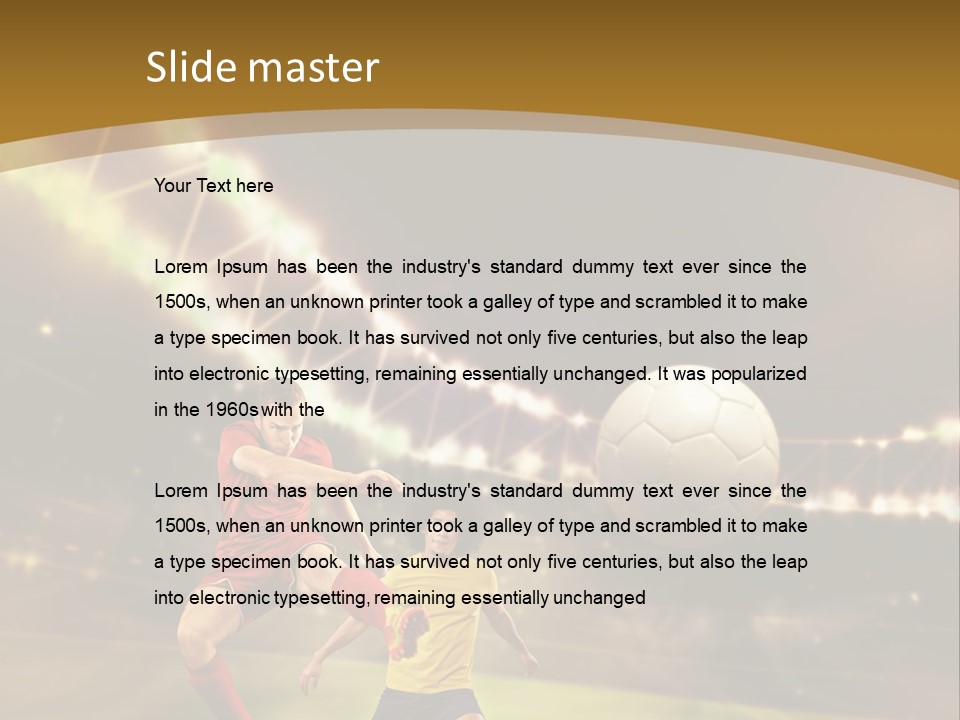 Two Soccer Players Kicking A Soccer Ball On A Field PowerPoint Template