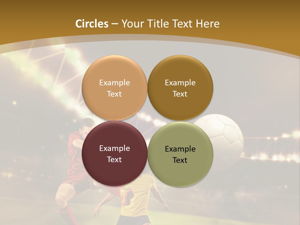 Two Soccer Players Kicking A Soccer Ball On A Field PowerPoint Template