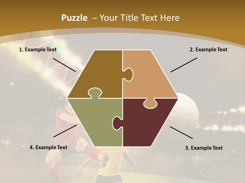 Two Soccer Players Kicking A Soccer Ball On A Field PowerPoint Template