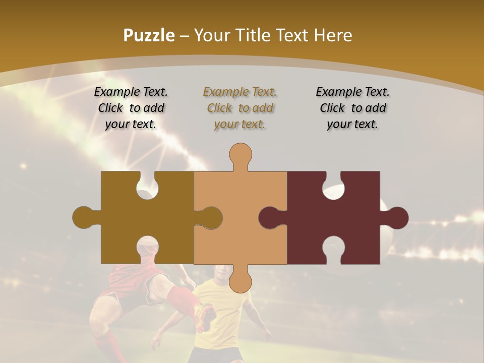 Two Soccer Players Kicking A Soccer Ball On A Field PowerPoint Template