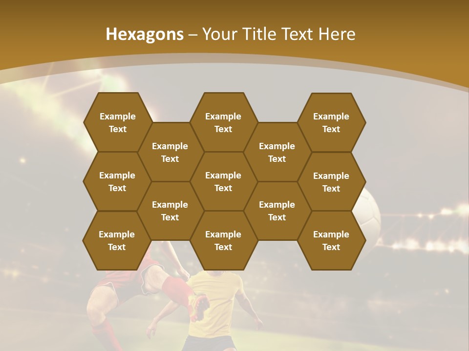 Two Soccer Players Kicking A Soccer Ball On A Field PowerPoint Template