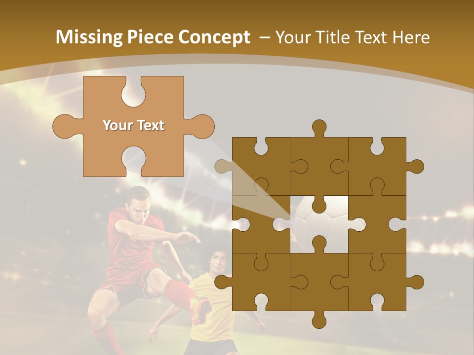 Two Soccer Players Kicking A Soccer Ball On A Field PowerPoint Template