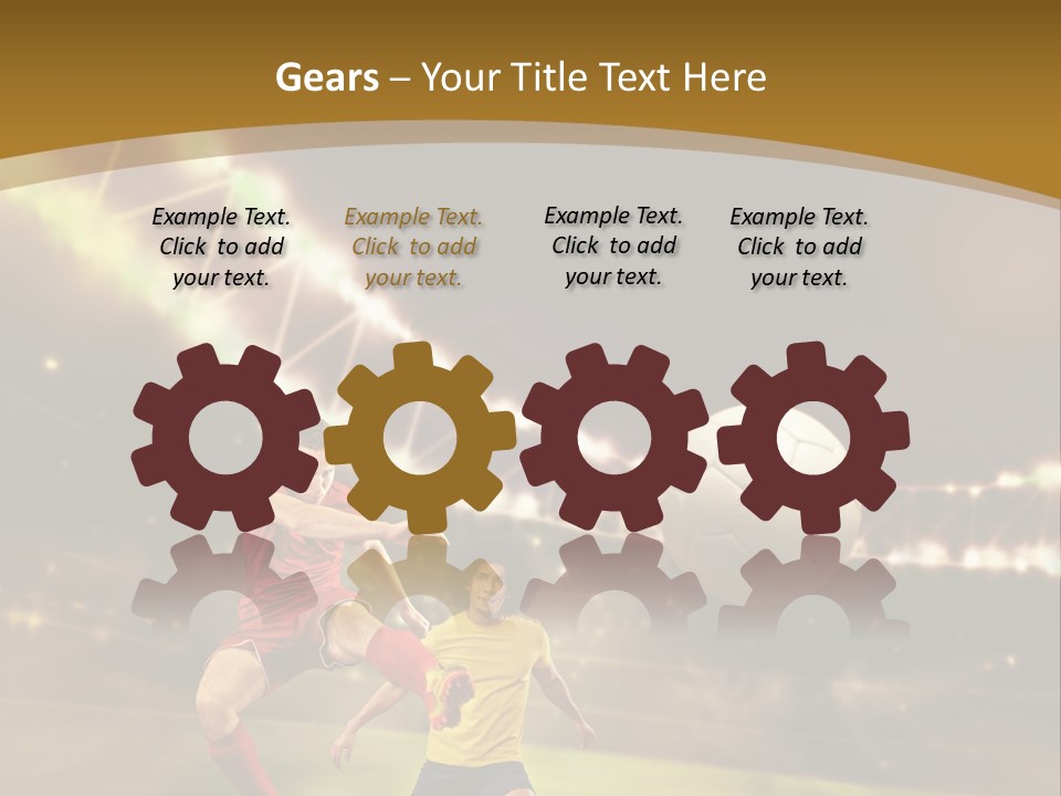 Two Soccer Players Kicking A Soccer Ball On A Field PowerPoint Template