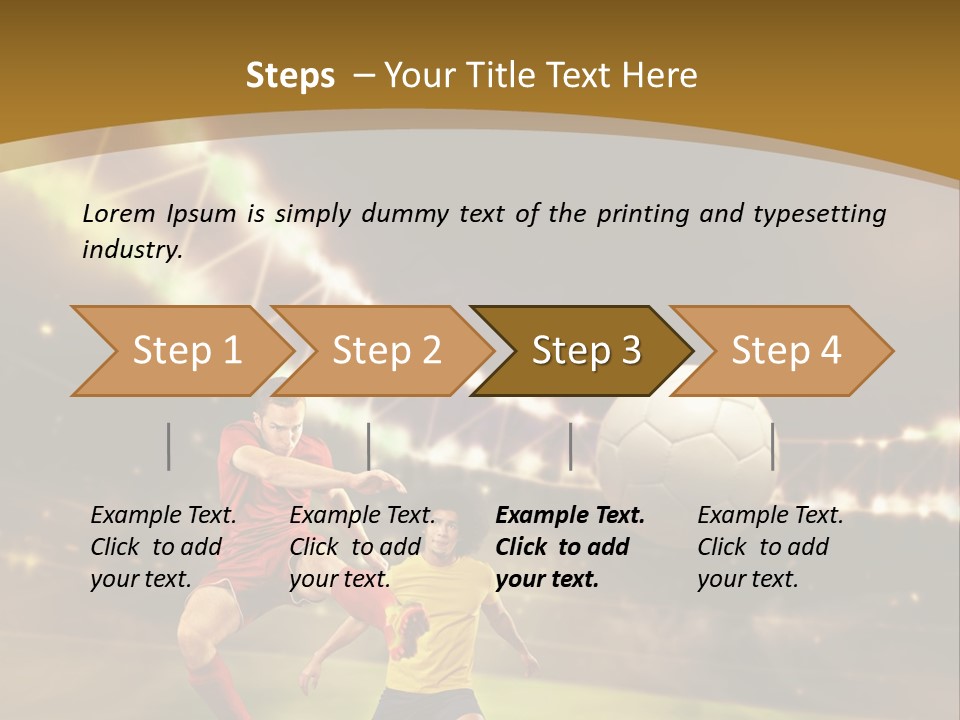 Two Soccer Players Kicking A Soccer Ball On A Field PowerPoint Template
