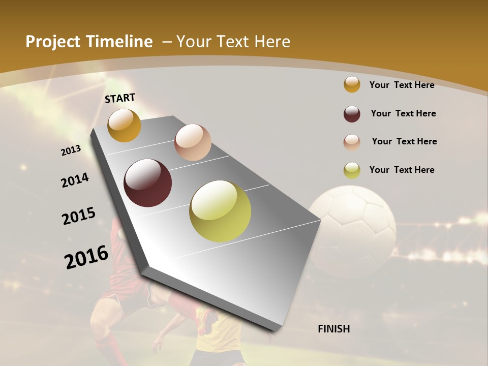 Two Soccer Players Kicking A Soccer Ball On A Field PowerPoint Template