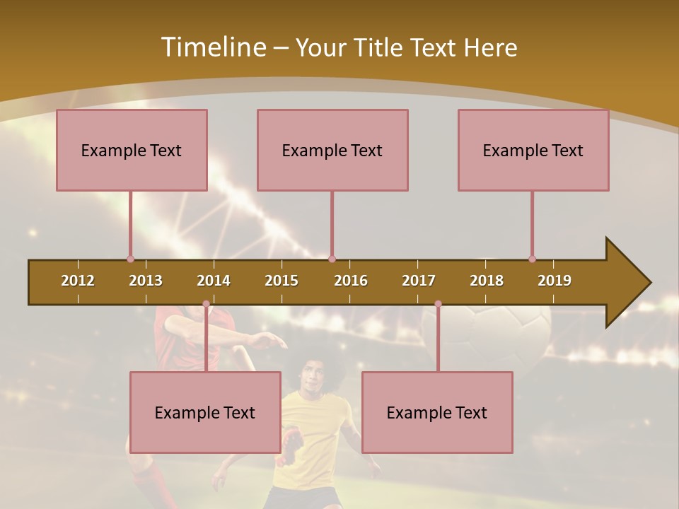 Two Soccer Players Kicking A Soccer Ball On A Field PowerPoint Template