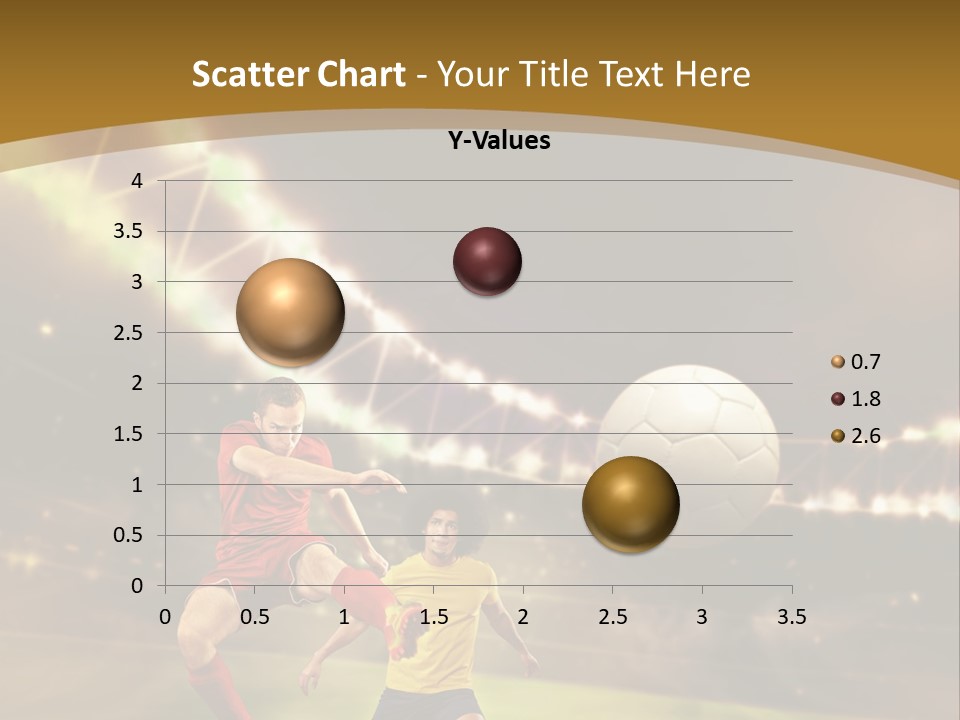Two Soccer Players Kicking A Soccer Ball On A Field PowerPoint Template