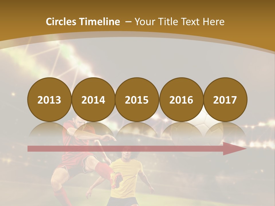 Two Soccer Players Kicking A Soccer Ball On A Field PowerPoint Template