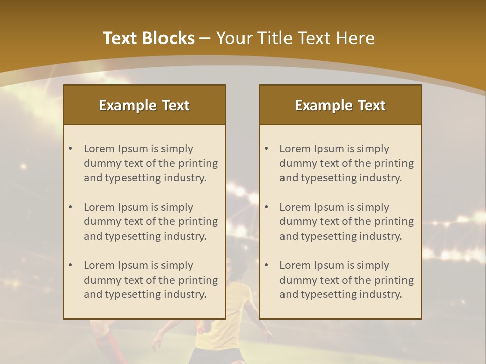 Two Soccer Players Kicking A Soccer Ball On A Field PowerPoint Template