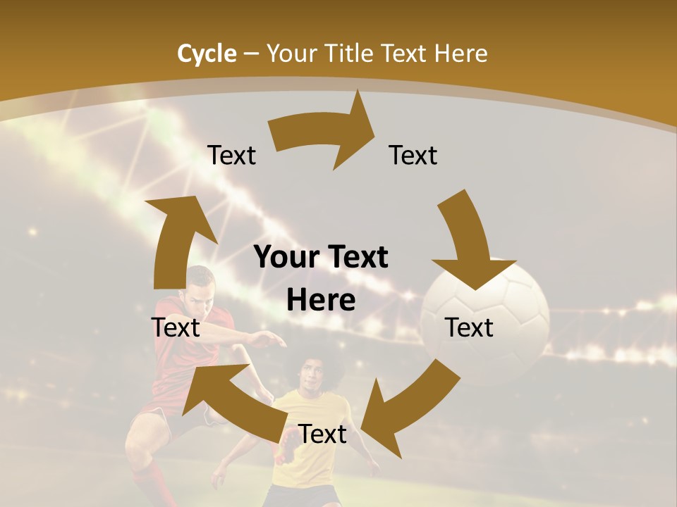 Two Soccer Players Kicking A Soccer Ball On A Field PowerPoint Template