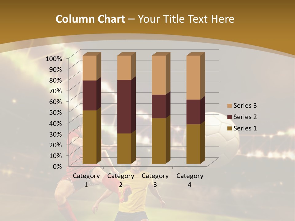 Two Soccer Players Kicking A Soccer Ball On A Field PowerPoint Template