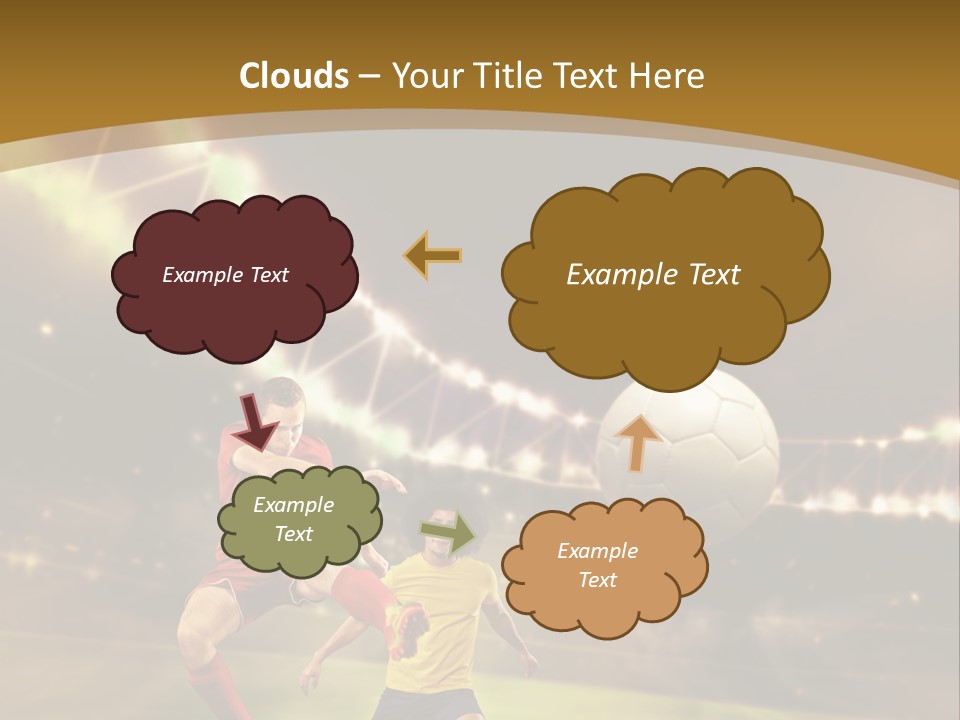 Two Soccer Players Kicking A Soccer Ball On A Field PowerPoint Template