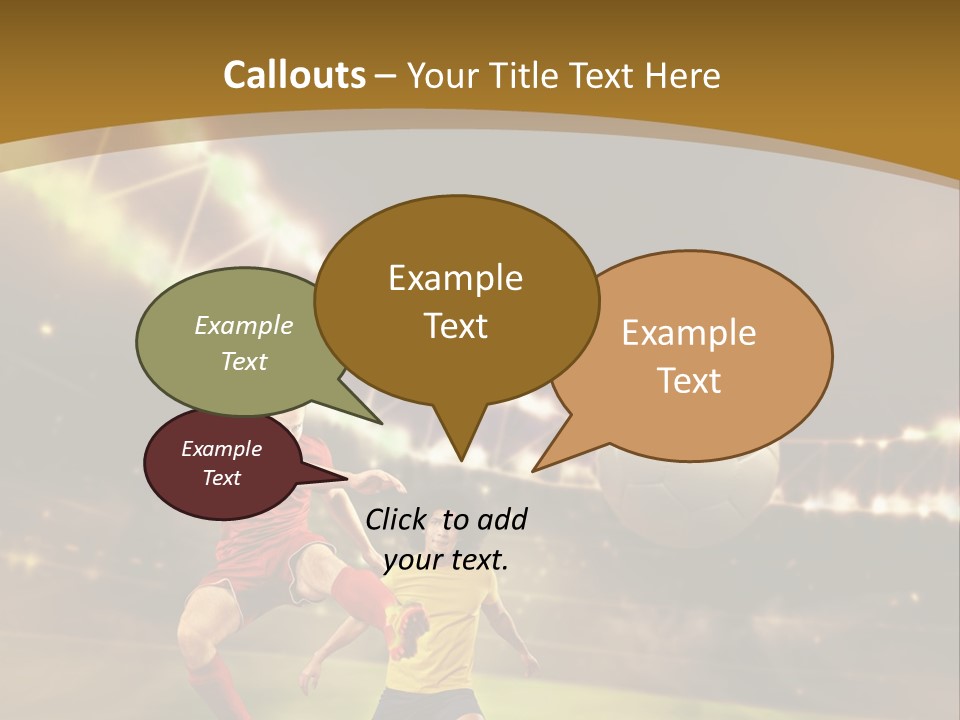 Two Soccer Players Kicking A Soccer Ball On A Field PowerPoint Template