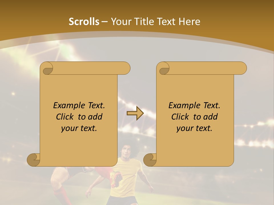 Two Soccer Players Kicking A Soccer Ball On A Field PowerPoint Template