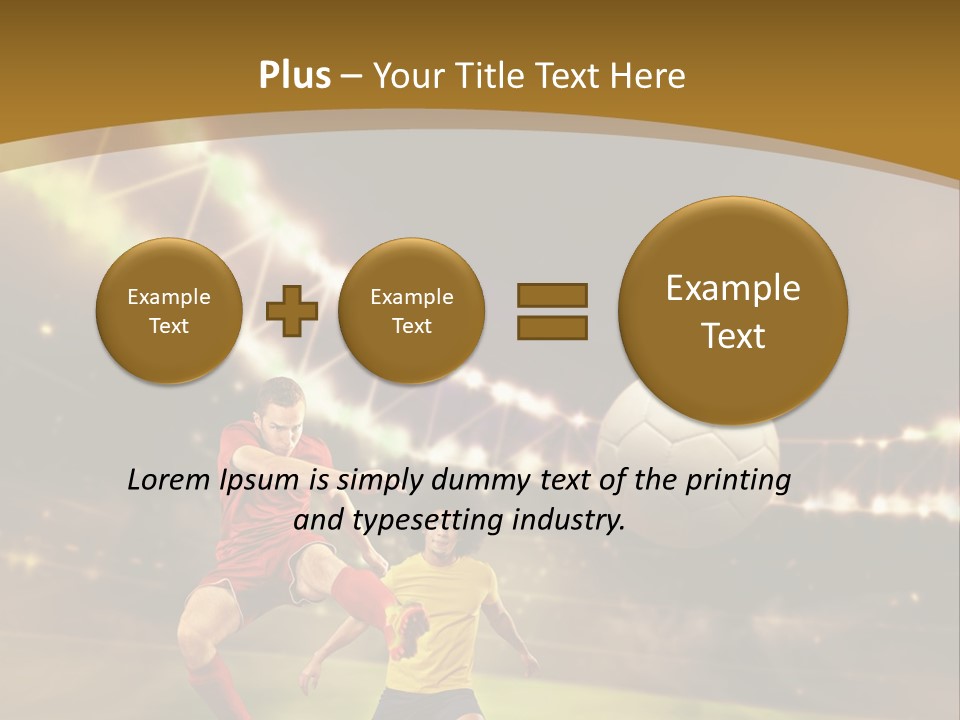 Two Soccer Players Kicking A Soccer Ball On A Field PowerPoint Template