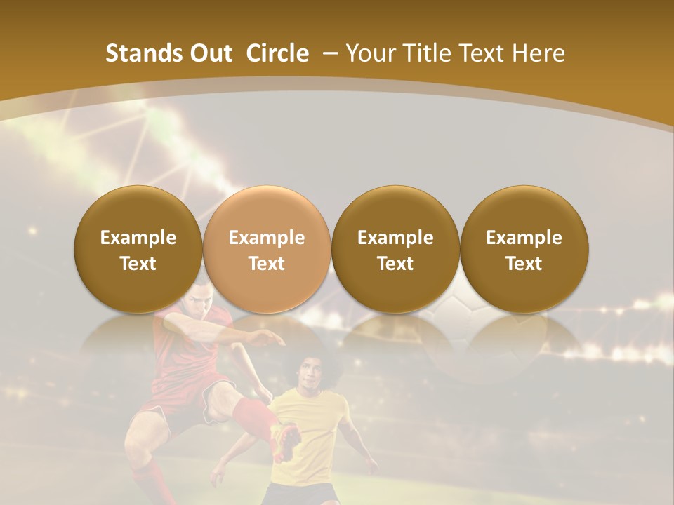 Two Soccer Players Kicking A Soccer Ball On A Field PowerPoint Template