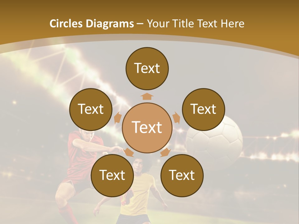 Two Soccer Players Kicking A Soccer Ball On A Field PowerPoint Template