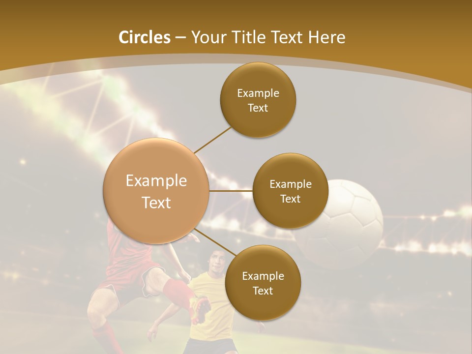 Two Soccer Players Kicking A Soccer Ball On A Field PowerPoint Template