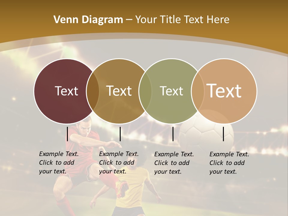 Two Soccer Players Kicking A Soccer Ball On A Field PowerPoint Template