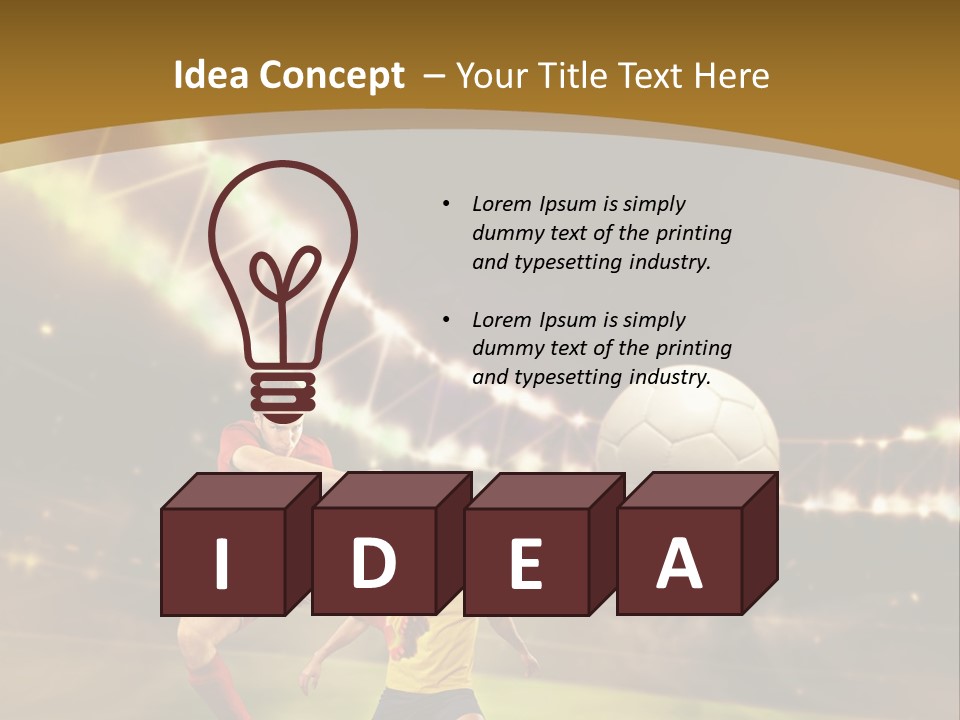 Two Soccer Players Kicking A Soccer Ball On A Field PowerPoint Template