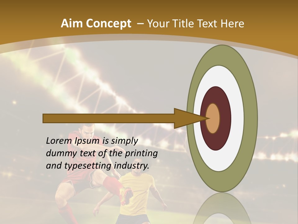 Two Soccer Players Kicking A Soccer Ball On A Field PowerPoint Template