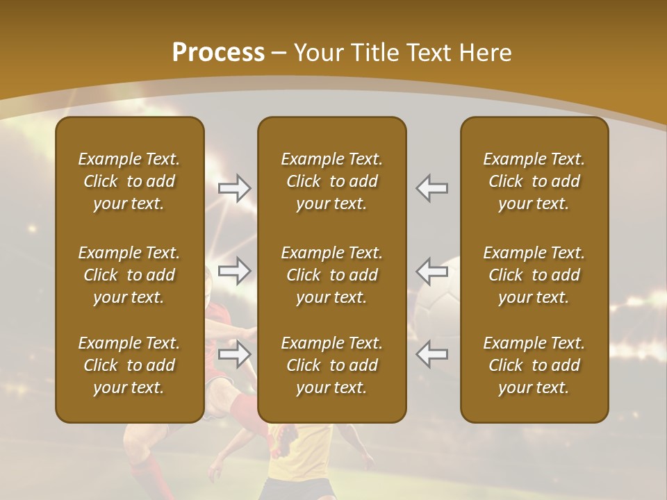 Two Soccer Players Kicking A Soccer Ball On A Field PowerPoint Template