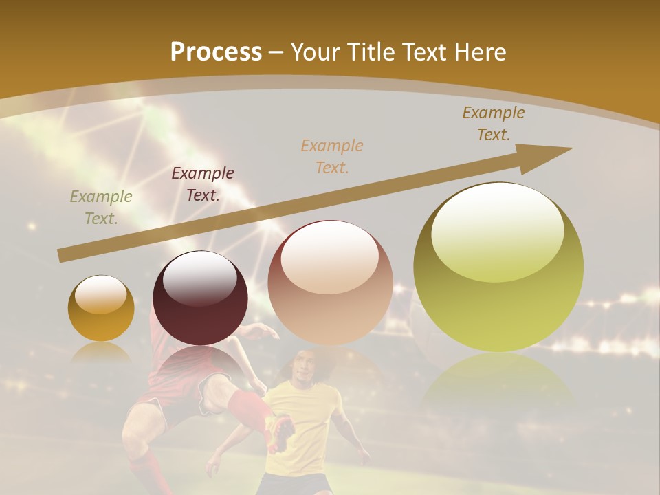 Two Soccer Players Kicking A Soccer Ball On A Field PowerPoint Template