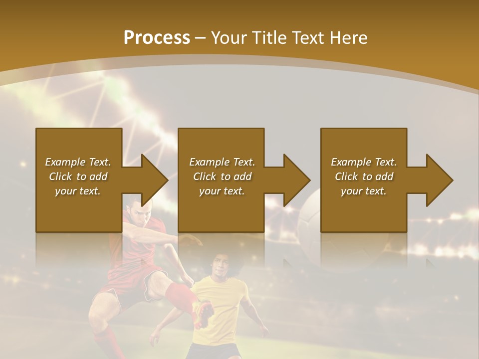 Two Soccer Players Kicking A Soccer Ball On A Field PowerPoint Template