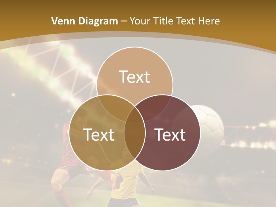 Two Soccer Players Kicking A Soccer Ball On A Field PowerPoint Template