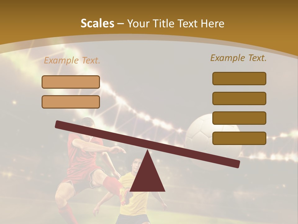 Two Soccer Players Kicking A Soccer Ball On A Field PowerPoint Template