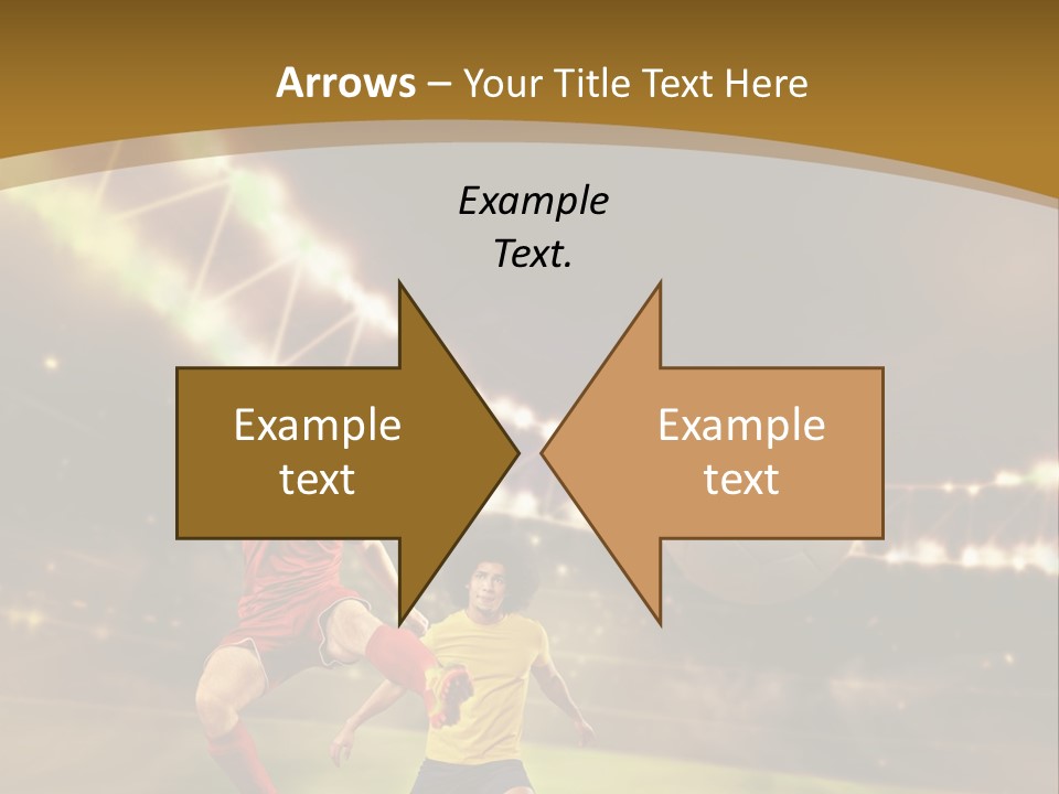 Two Soccer Players Kicking A Soccer Ball On A Field PowerPoint Template