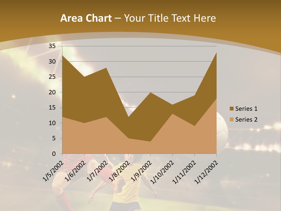 Two Soccer Players Kicking A Soccer Ball On A Field PowerPoint Template