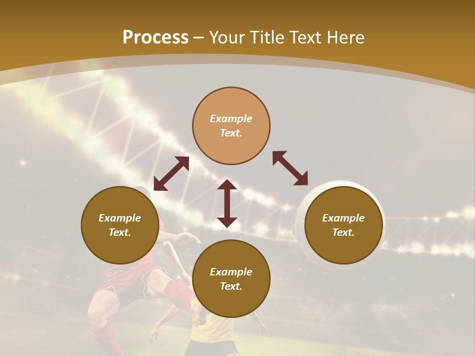 Two Soccer Players Kicking A Soccer Ball On A Field PowerPoint Template