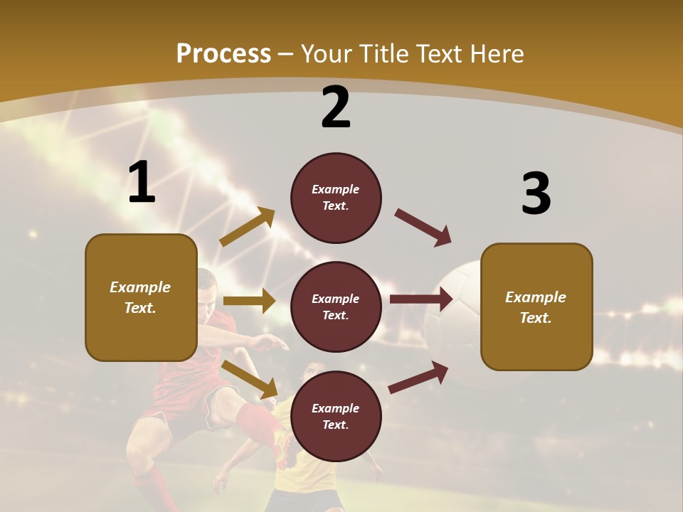 Two Soccer Players Kicking A Soccer Ball On A Field PowerPoint Template