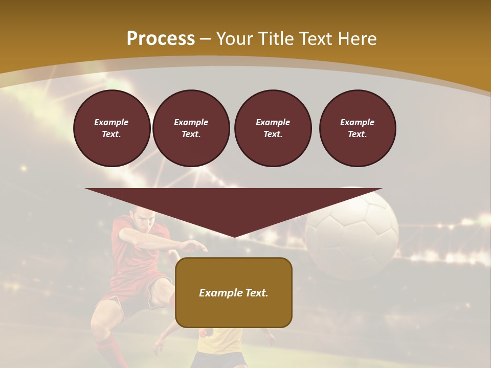 Two Soccer Players Kicking A Soccer Ball On A Field PowerPoint Template