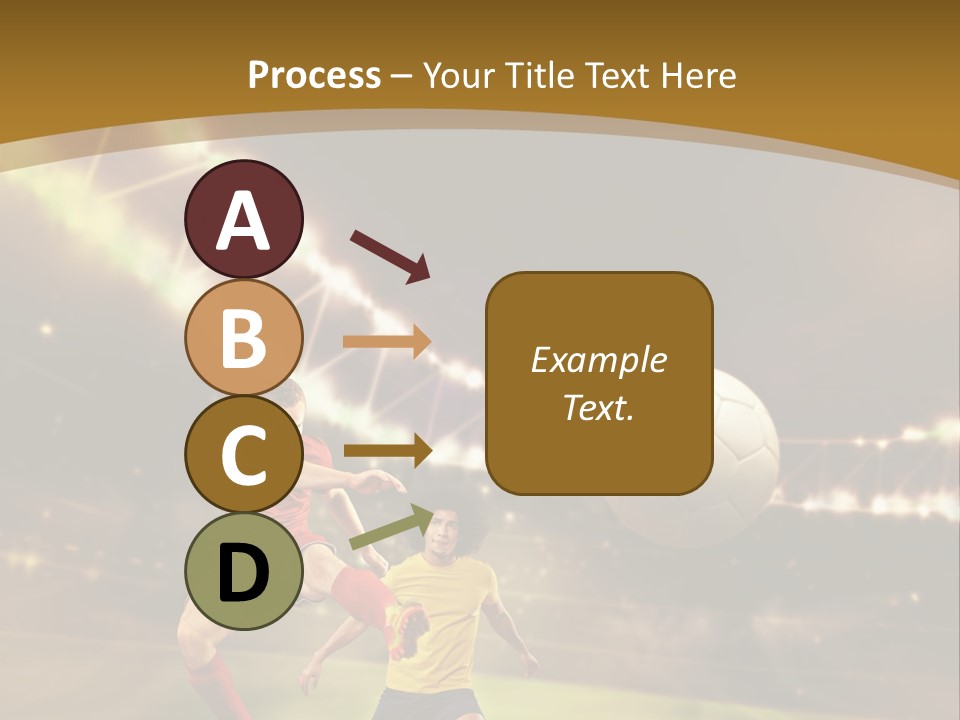 Two Soccer Players Kicking A Soccer Ball On A Field PowerPoint Template