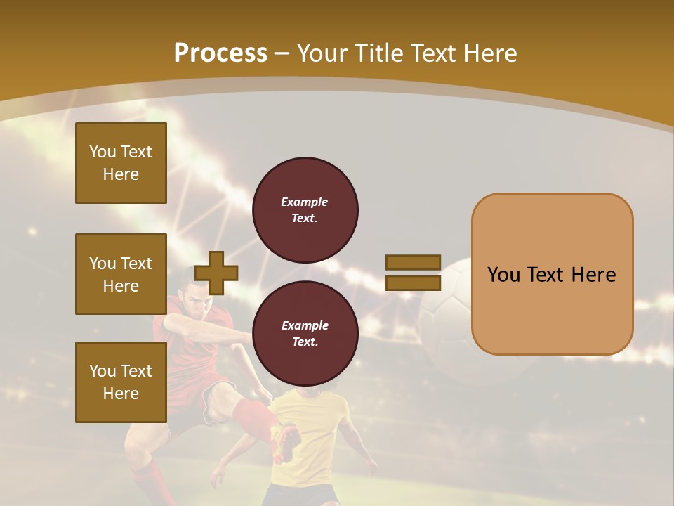 Two Soccer Players Kicking A Soccer Ball On A Field PowerPoint Template