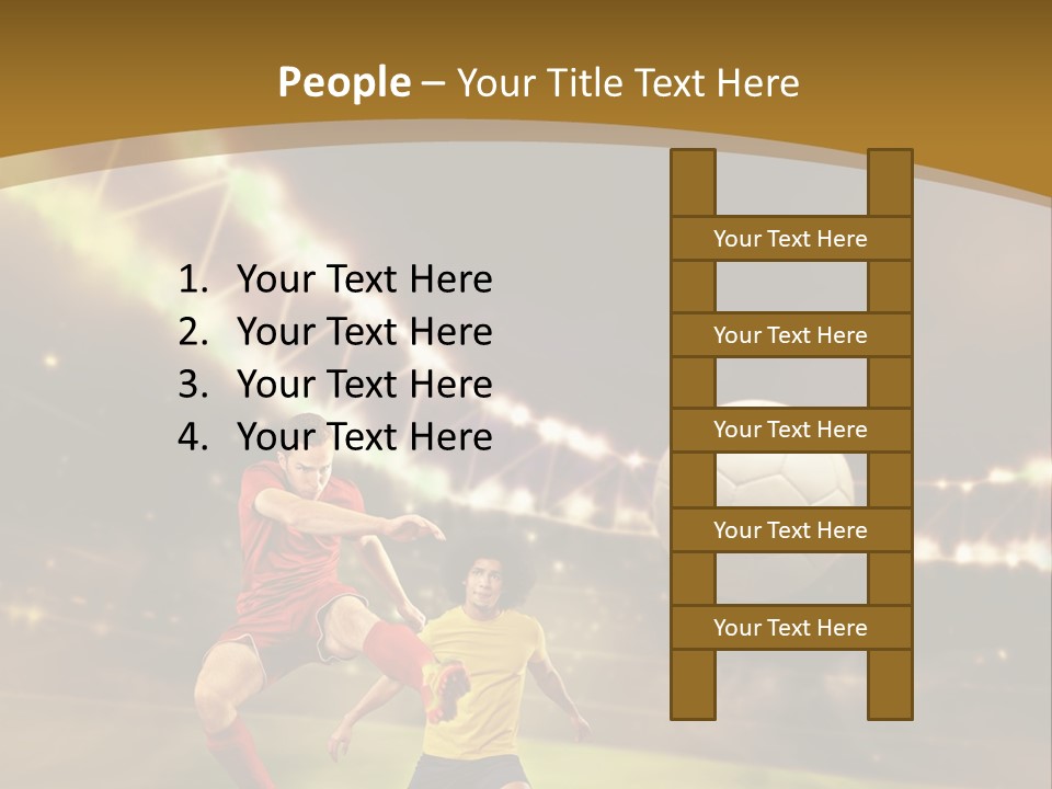 Two Soccer Players Kicking A Soccer Ball On A Field PowerPoint Template